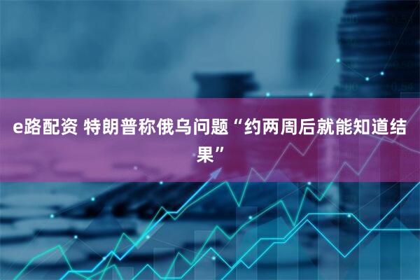 e路配资 特朗普称俄乌问题“约两周后就能知道结果”
