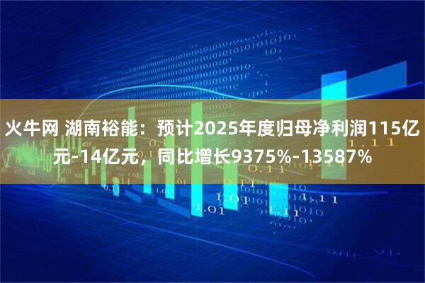火牛网 湖南裕能：预计2025年度归母净利润115亿元-14亿元，同比增长9375%-13587%