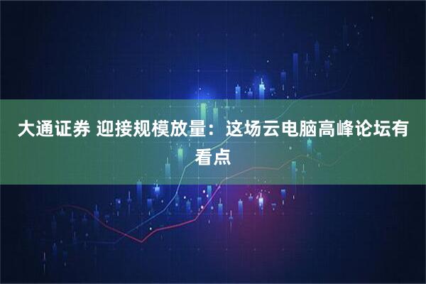 大通证券 迎接规模放量：这场云电脑高峰论坛有看点